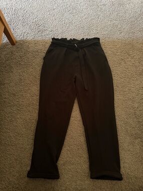 No Boundaries Black Paperbag Waist Trousers